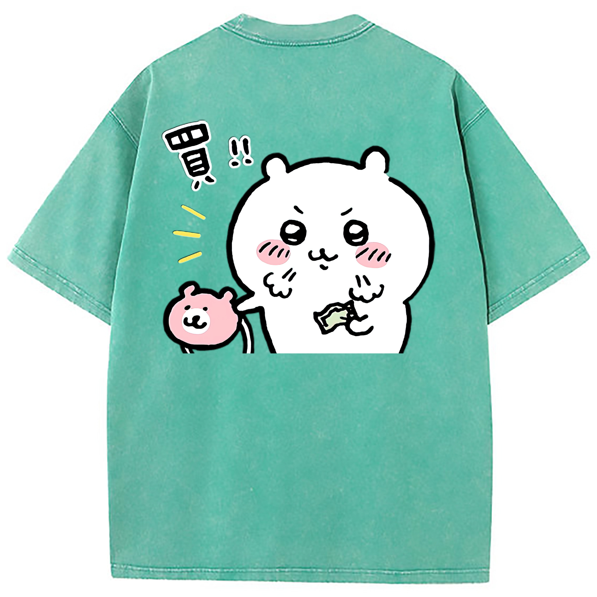 （画像用） ちいかわ ちいかわ Chii-kawa chiikawa 綿100% ヴィンテージ風 半袖Tシャツ（背面プリント）